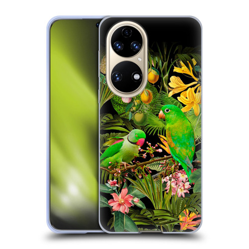 LebensArt Jungle Plants And Animals Parakeets Soft Gel Case for Huawei P50