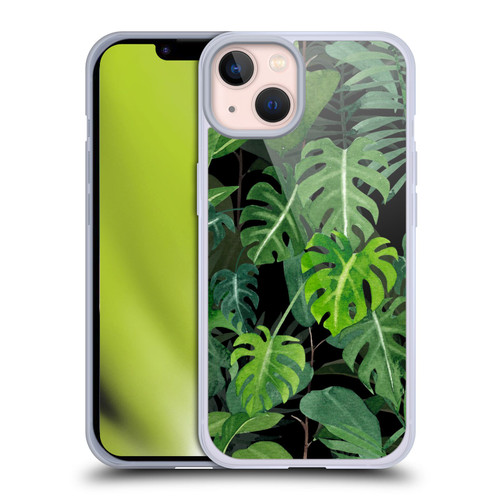 LebensArt Jungle Plants And Animals Monstera Soft Gel Case for Apple iPhone 13