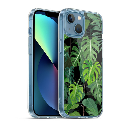 LebensArt Jungle Plants And Animals Monstera Soft Gel Case for Apple iPhone 13 Mini & MagSafe