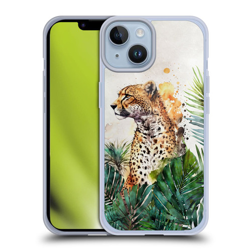 LebensArt Jungle Plants And Animals Cheetah Garden Soft Gel Case for Apple iPhone 14