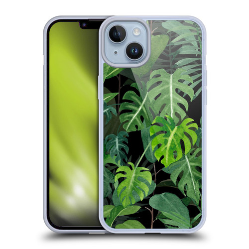 LebensArt Jungle Plants And Animals Monstera Soft Gel Case for Apple iPhone 14 Plus