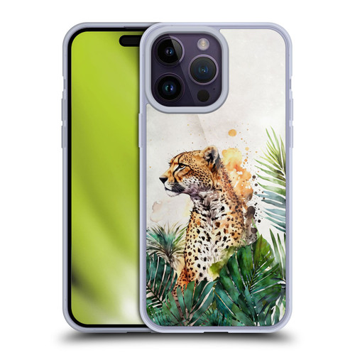 LebensArt Jungle Plants And Animals Cheetah Garden Soft Gel Case for Apple iPhone 14 Pro Max