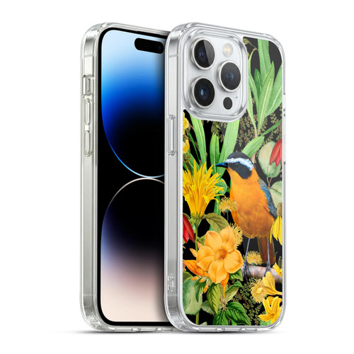 LebensArt Jungle Plants And Animals Orange Bird Elements Soft Gel Case for Apple iPhone 14 Pro & MagSafe