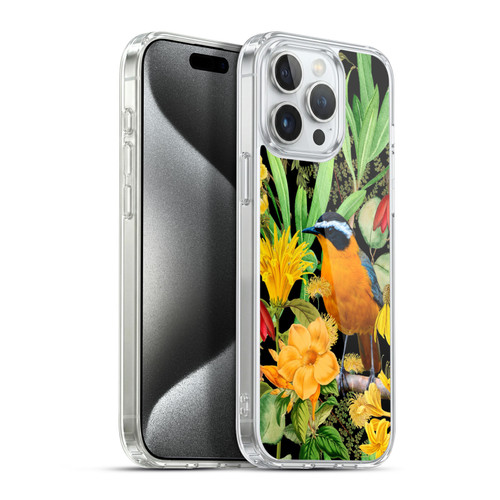 LebensArt Jungle Plants And Animals Orange Bird Elements Soft Gel Case for Apple iPhone 15 Pro Max & MagSafe