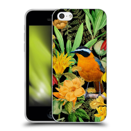 LebensArt Jungle Plants And Animals Orange Bird Elements Soft Gel Case for Apple iPhone 5c