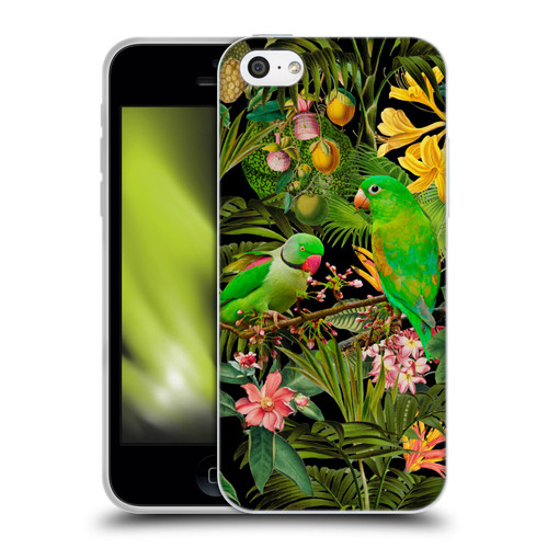 LebensArt Jungle Plants And Animals Parakeets Soft Gel Case for Apple iPhone 5c