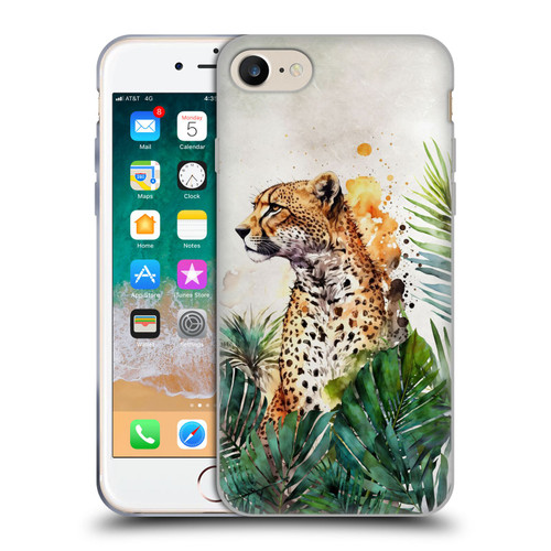 LebensArt Jungle Plants And Animals Cheetah Garden Soft Gel Case for Apple iPhone 7 / 8 / SE 2020 & 2022