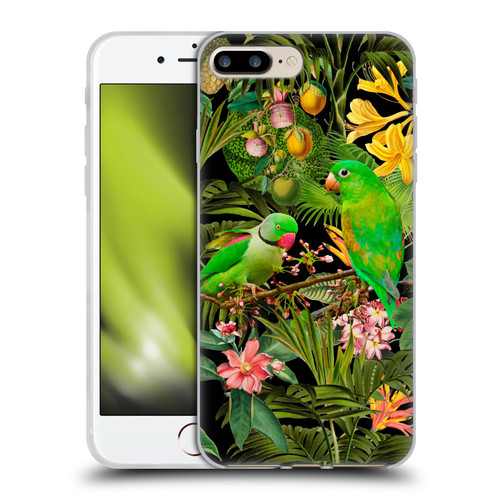 LebensArt Jungle Plants And Animals Parakeets Soft Gel Case for Apple iPhone 7 Plus / iPhone 8 Plus