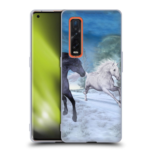 Simone Gatterwe Horses Freedom In The Snow Soft Gel Case for OPPO Find X2 Pro 5G
