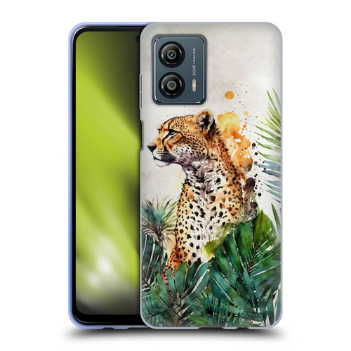LebensArt Jungle Plants And Animals Cheetah Garden Soft Gel Case for Motorola Moto G53 5G