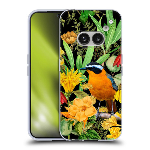LebensArt Jungle Plants And Animals Orange Bird Elements Soft Gel Case for Nothing Phone (2a)
