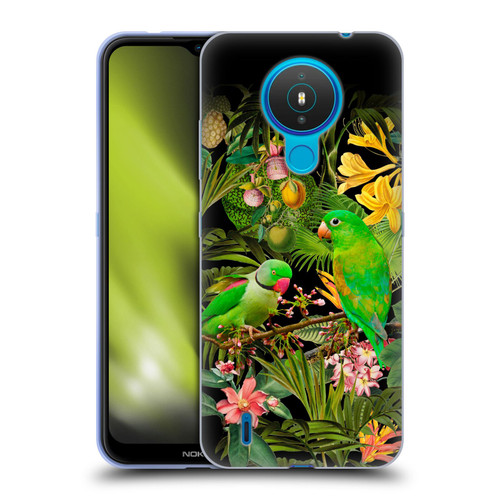 LebensArt Jungle Plants And Animals Parakeets Soft Gel Case for Nokia 1.4