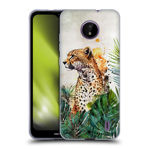 LebensArt Jungle Plants And Animals Cheetah Garden Soft Gel Case for Nokia C10 / C20
