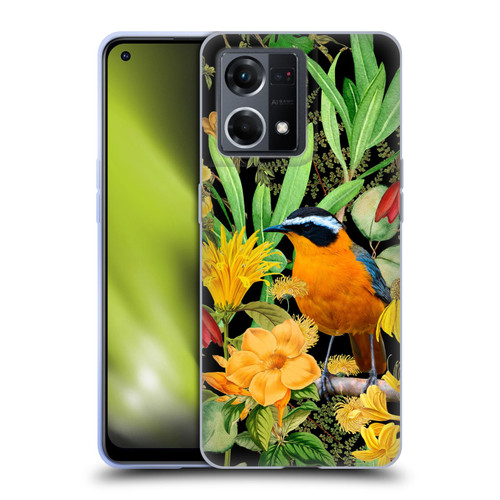 LebensArt Jungle Plants And Animals Orange Bird Elements Soft Gel Case for OPPO Reno8 4G
