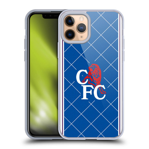 Chelsea Football Club Retro Kit and Stadium 1988 Home Soft Gel Case for Apple iPhone 11 Pro