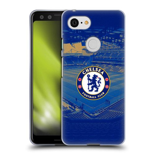 Chelsea Football Club Retro Kit and Stadium Stamford Bridge Soft Gel Case for Google Pixel 3