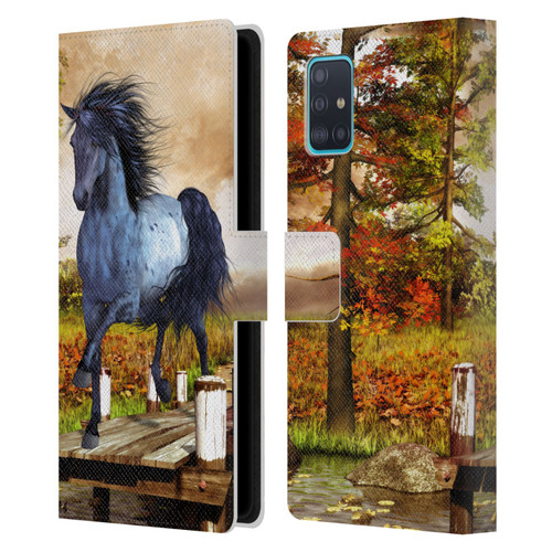 Simone Gatterwe Horses On The Lake Leather Book Wallet Case Cover For Samsung Galaxy A51 (2019)