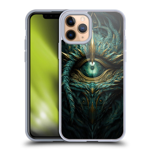 LebensArt Mix Art Teal Green Dragon Eye Soft Gel Case for Apple iPhone 11 Pro