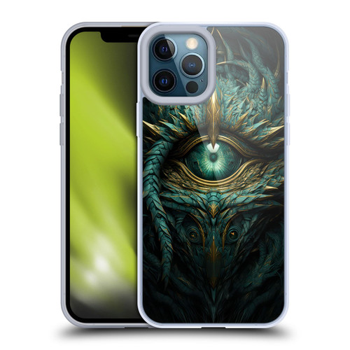 LebensArt Mix Art Teal Green Dragon Eye Soft Gel Case for Apple iPhone 12 Pro Max