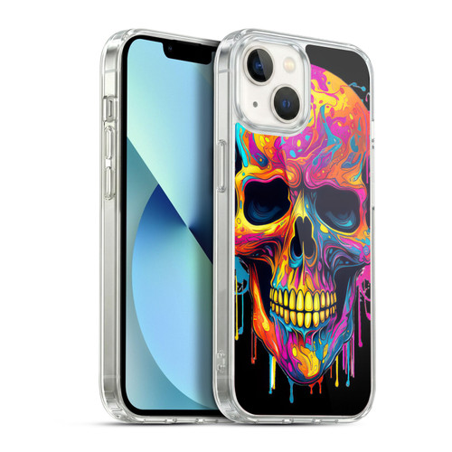 LebensArt Mix Art Rainbow Skull Soft Gel Case for Apple iPhone 13