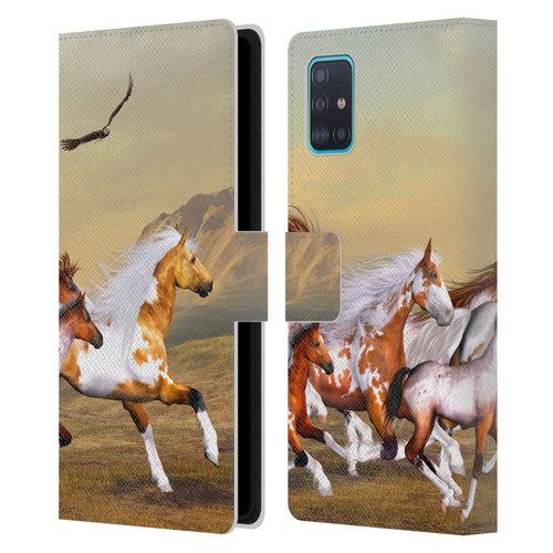 Simone Gatterwe Horses Wild Herd Leather Book Wallet Case Cover For Samsung Galaxy A51 (2019)