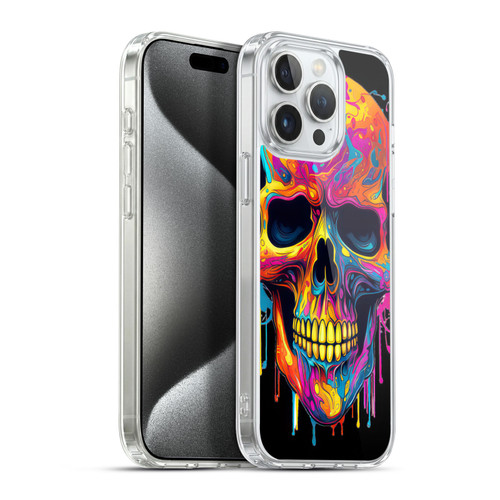 LebensArt Mix Art Rainbow Skull Soft Gel Case for Apple iPhone 15 Pro Max & MagSafe