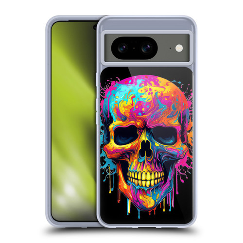 LebensArt Mix Art Rainbow Skull Soft Gel Case for Google Pixel 8
