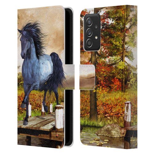 Simone Gatterwe Horses On The Lake Leather Book Wallet Case Cover For Samsung Galaxy A53 5G (2022)