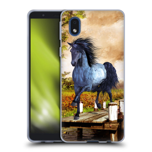 Simone Gatterwe Horses On The Lake Soft Gel Case for Samsung Galaxy A01 Core (2020)