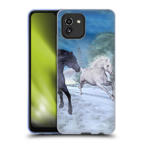 Simone Gatterwe Horses Freedom In The Snow Soft Gel Case for Samsung Galaxy A03 (2021)