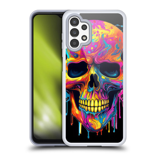LebensArt Mix Art Rainbow Skull Soft Gel Case for Samsung Galaxy A13 (2022)