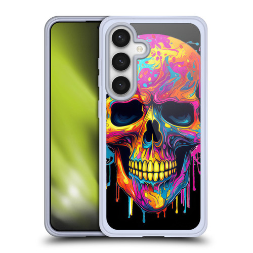 LebensArt Mix Art Rainbow Skull Soft Gel Case for Samsung Galaxy S24 5G