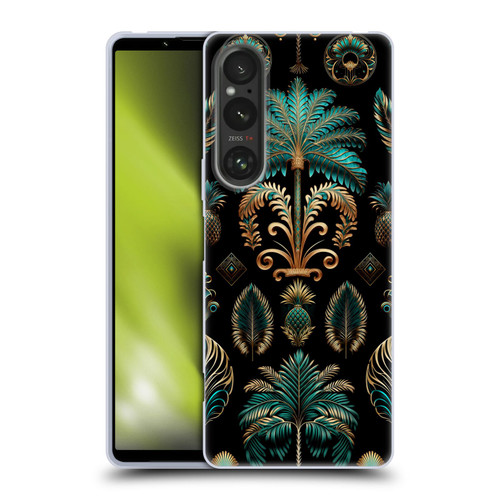 LebensArt Mix Art Art Deco Gold Teal Kopie Soft Gel Case for Sony Xperia 1 V 5G