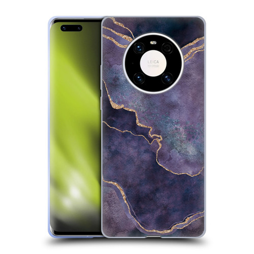 LebensArt Mineral Marble Purple Soft Gel Case for Huawei Mate 40 Pro 5G