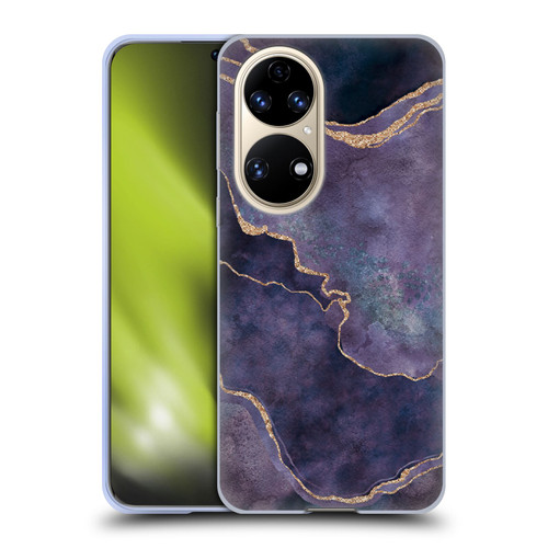 LebensArt Mineral Marble Purple Soft Gel Case for Huawei P50
