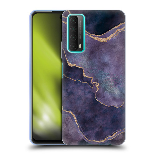 LebensArt Mineral Marble Purple Soft Gel Case for Huawei P Smart (2021)