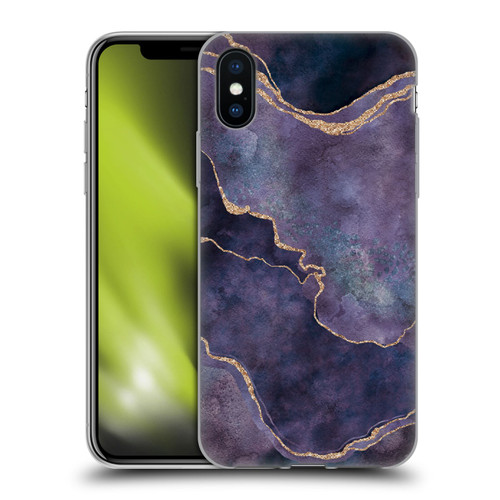 LebensArt Mineral Marble Purple Soft Gel Case for Apple iPhone X / iPhone XS
