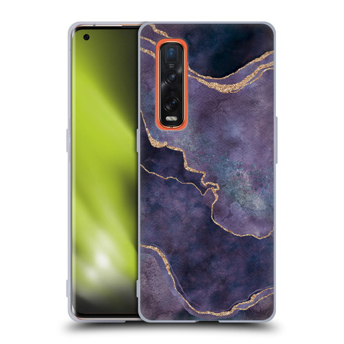 LebensArt Mineral Marble Purple Soft Gel Case for OPPO Find X2 Pro 5G