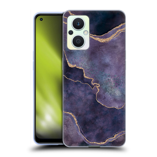 LebensArt Mineral Marble Purple Soft Gel Case for OPPO Reno8 Lite