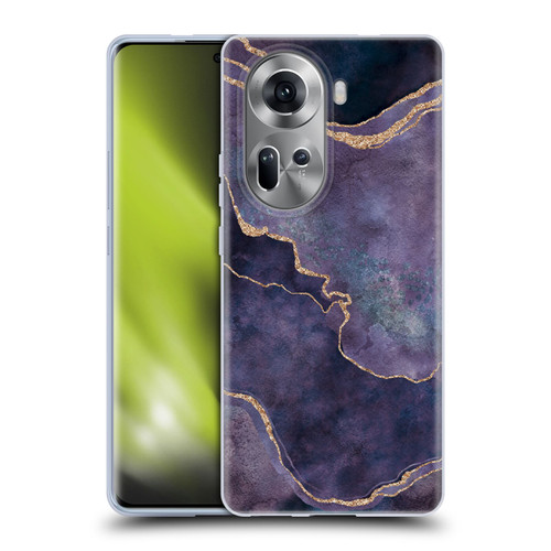LebensArt Mineral Marble Purple Soft Gel Case for OPPO Reno11