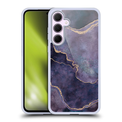 LebensArt Mineral Marble Purple Soft Gel Case for Samsung Galaxy A35 5G