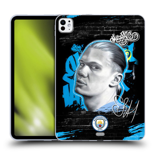 Manchester City Man City FC Graffiti Collection by Murwalls Erling Haaland Soft Gel Case for Apple iPad Pro 11 M4 2024