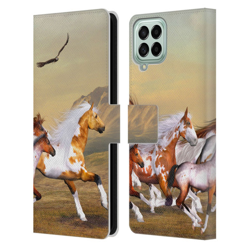 Simone Gatterwe Horses Wild Herd Leather Book Wallet Case Cover For Samsung Galaxy M33 (2022)