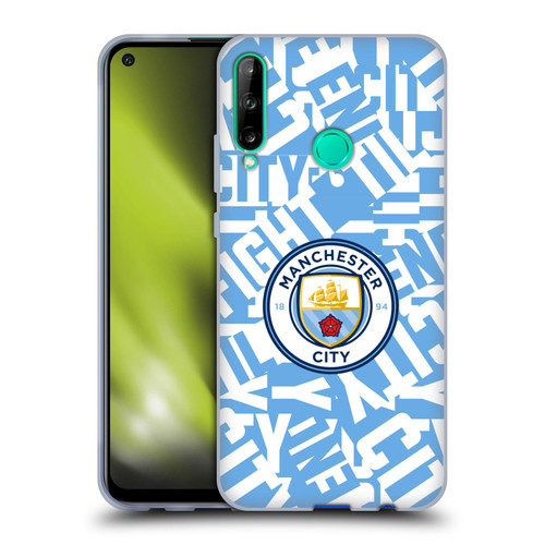 Manchester City Man City FC Graphics Sky Blue Pattern Fight Soft Gel Case for Huawei P40 lite E