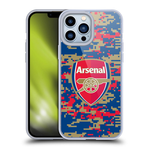 Arsenal FC Crest Patterns Digital Camouflage Soft Gel Case for Apple iPhone 13 Pro Max & MagSafe