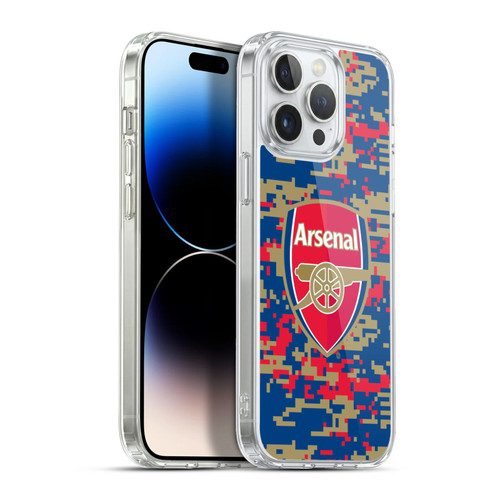 Arsenal FC Crest Patterns Digital Camouflage Soft Gel Case for Apple iPhone 13 Pro Max & MagSafe
