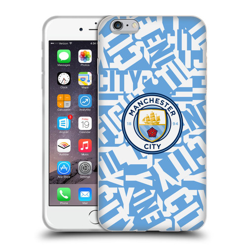 Manchester City Man City FC Graphics Sky Blue Pattern Fight Soft Gel Case for Apple iPhone 6 Plus / iPhone 6s Plus