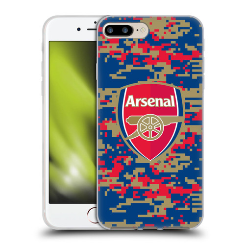 Arsenal FC Crest Patterns Digital Camouflage Soft Gel Case for Apple iPhone 7 Plus / iPhone 8 Plus & MagSafe