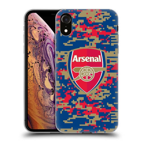 Arsenal FC Crest Patterns Digital Camouflage Soft Gel Case for Apple iPhone XR
