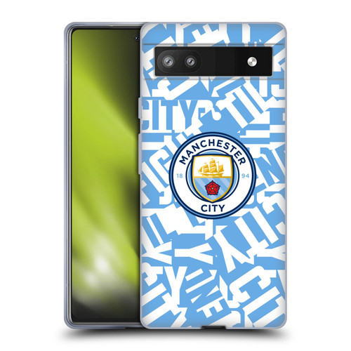 Manchester City Man City FC Graphics Sky Blue Pattern Fight Soft Gel Case for Google Pixel 6a